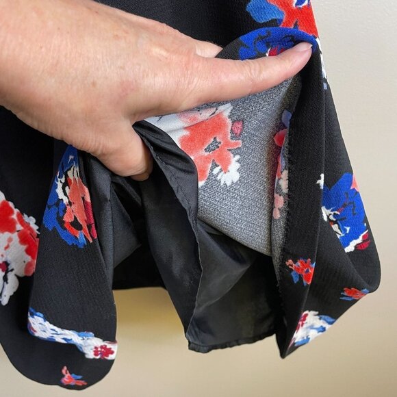 Vince Camuto Womens FLORAL Fit Flare Dress Size 10 Multicolor Short Sleeve Knit - Picture 8 of 13